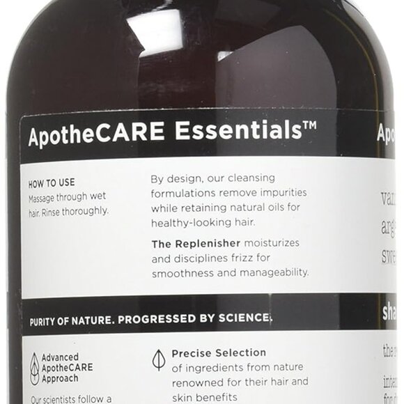 ApotheCARE Essentials The Replenisher Moisturizing Shampoo Vanilla 12 Fl Oz - Picture 3 of 4